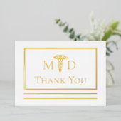 ドクターエレガントMDありがとうホイルはがき 箔招待状 (立ち正面)