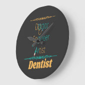 ドクターエンジニアアーティストが歯医者に相当 ラージ壁時計 (傾斜)