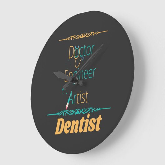 ドクターエンジニアアーティストが歯医者に相当 ラージ壁時計 (傾斜)