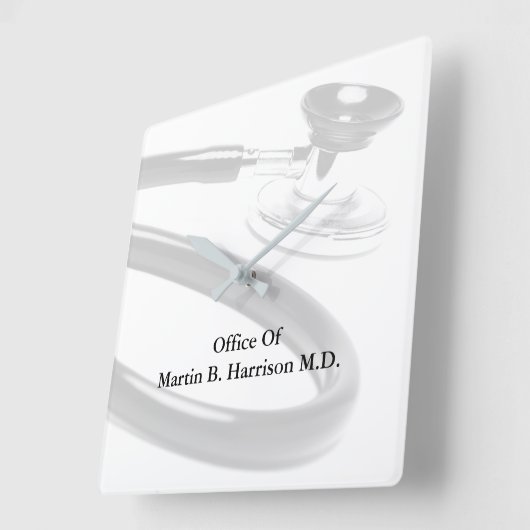 ドクターオフィスの壁掛け時計 スクエア壁時計 (傾斜)