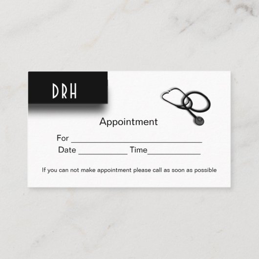 ドクターオフィスアポイントメントの背面 名刺 (裏面)