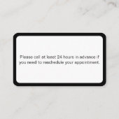 ドクターオフィス白黒あなたの次のアポイントメント 予約カード (裏面)