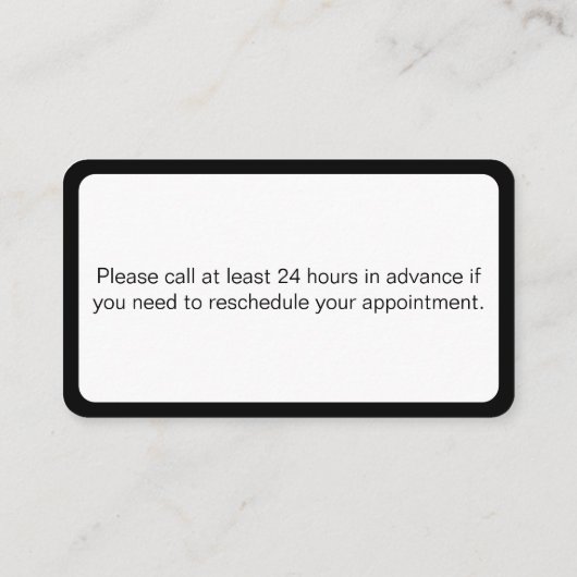 ドクターオフィス白黒あなたの次のアポイントメント 予約カード (裏面)