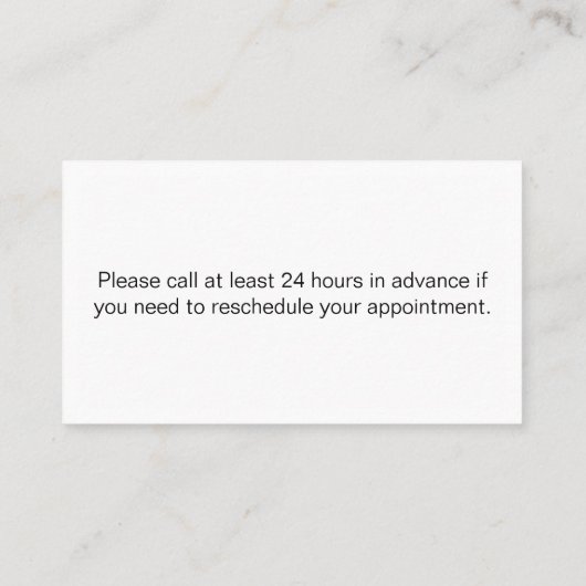 ドクターオフィス白黒次のアポイントメント 予約カード (裏面)