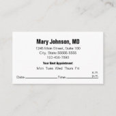 ドクターオフィス白黒次のアポイントメント 予約カード (正面)