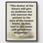 ドクターオブザフューチャーエジソン引用文イーゼル フォトプラーク (正面)