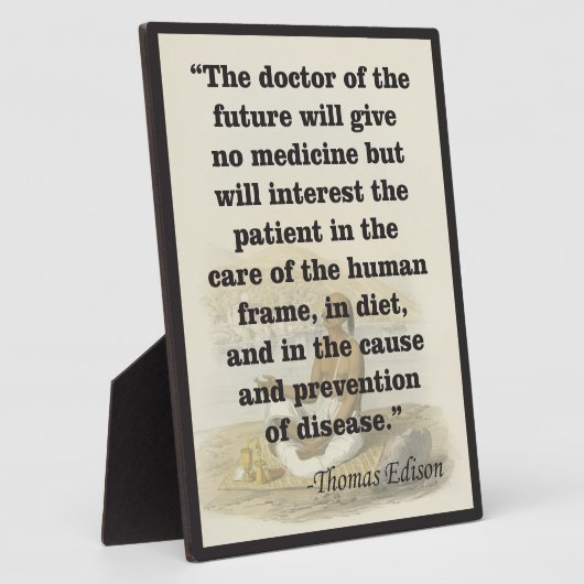 ドクターオブザフューチャーエジソン引用文イーゼル フォトプラーク (側面)