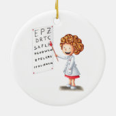 ドクターオプトメトロリストブロンドガールクリスマス セラミックオーナメント (裏面)