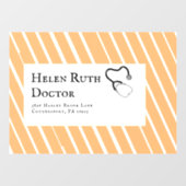 ドクターオレンジストライプ色の個人用アドレス ウィンドウサイン (シート)