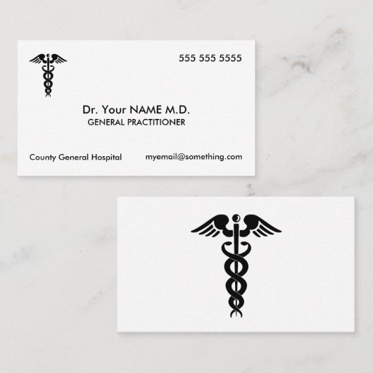 ドクターカドゥセウス白 名刺 (正面/裏面)