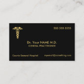 ドクターカドゥセウス黒と金ゴールド 名刺 (正面)