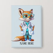 ドクタークールベアの名前の追加 缶バッジ (正面)