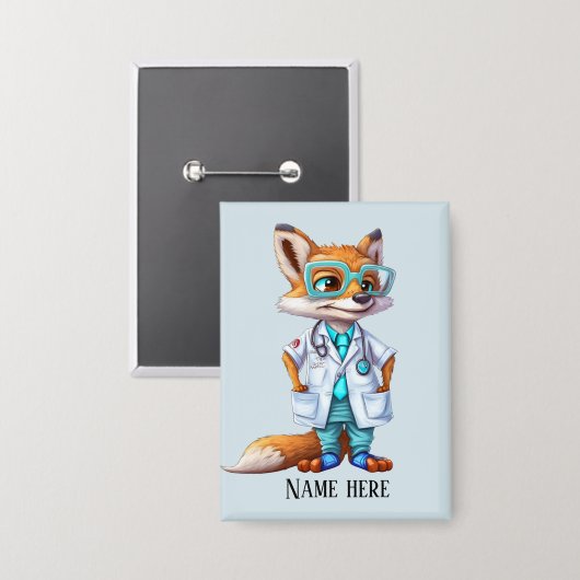 ドクタークールベアの名前の追加 缶バッジ (正面/裏面)