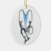 ドクターコスチューム白いラボコート聴診器 セラミックオーナメント (右)
