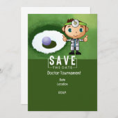 ドクターゴルファー用ゴルフパーティー おもしろい 招待状 (正面/裏面)