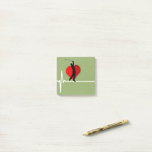 ドクターゴルフekgラインハート医用テーマのゴルフ ポストイット (デスク上)