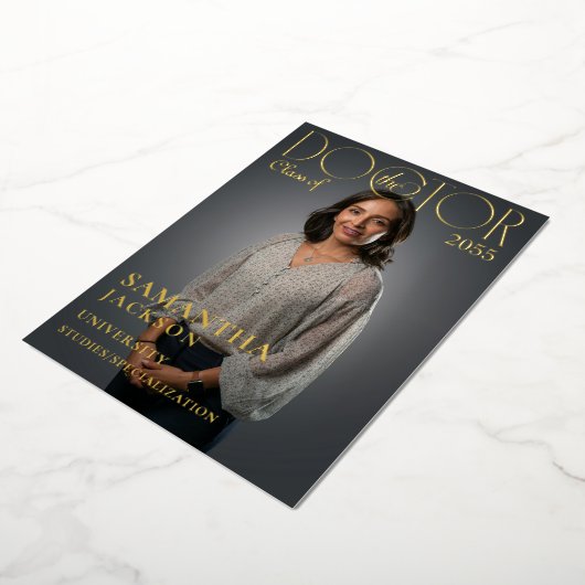 ドクターシック博士の卒業写真誌 箔招待状 (回転した状態)