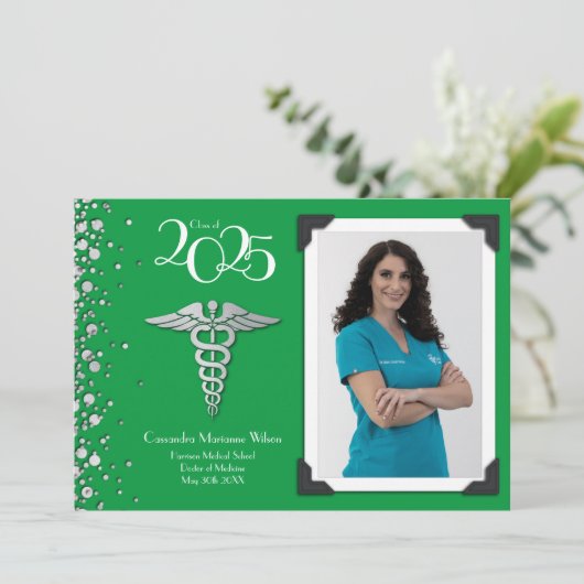 ドクターシルバー卒業発表グリーン 招待状 (スタンド正面)