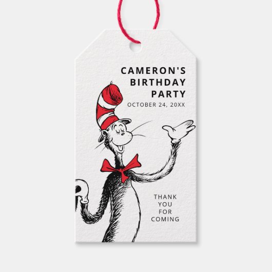 ドクターシーズキャラクター紙吹雪 |子供の誕生日 ギフトタグ (正面)