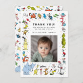 ドクターシーズキャラクター紙吹雪 |子供の誕生日 サンキューカード (正面/裏面)