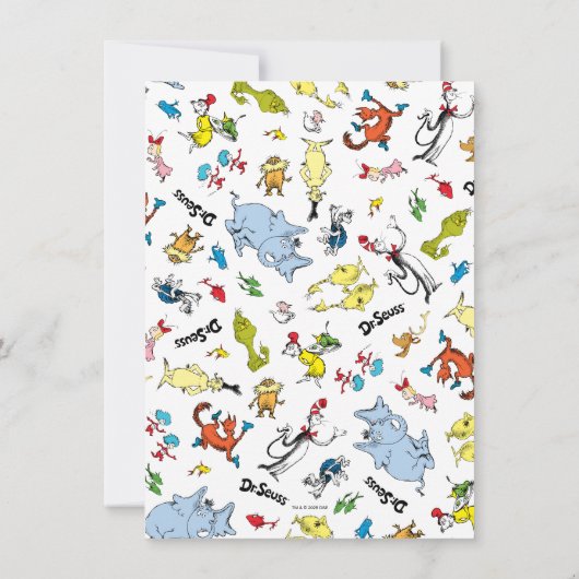 ドクターシーズキャラクター紙吹雪 |子供の誕生日 サンキューカード (裏面)