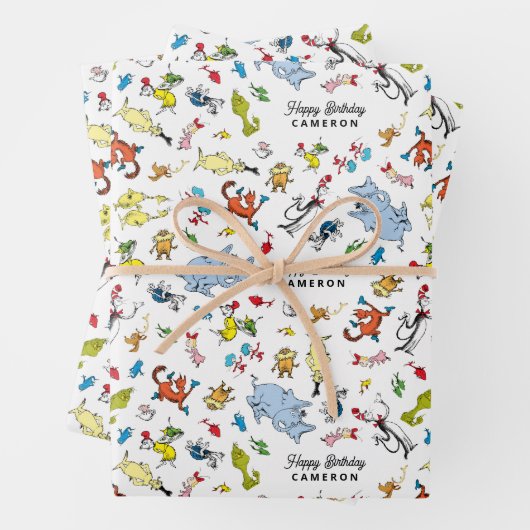 ドクターシーズキャラクター紙吹雪 |子供の誕生日 ラッピングペーパーシート (インサイチュ)