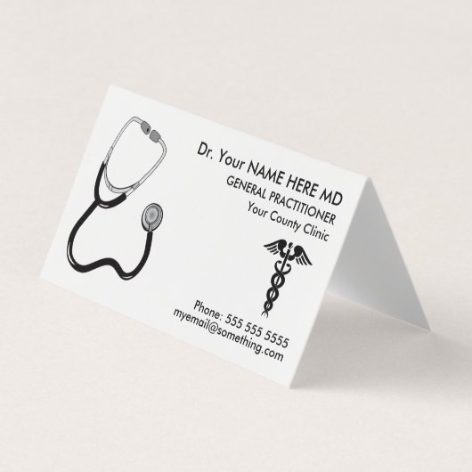 ドクターステソスコープ白アポイントメント 名刺 (正面)