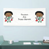 ドクターズすごいーブラックかわいいパーソナライズ 横断幕 (トレードショー)