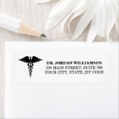 ドクターズオフィス差出人住所ラベルシンプルカスタム ラベル (インサイチュ)