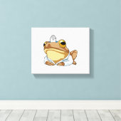 ドクターズコートを着た蛙 キャンバスプリント (インサイチュ (ウッドフロア))