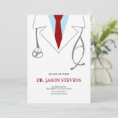 ドクターズホワイトコートメディカル卒業招待状 招待状 (スタンド正面)