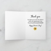 ドクターズ感謝していー・デイ・ヒマワリ カード (内部)