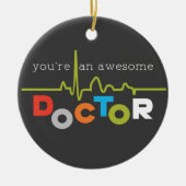ドクターズ素晴らしデイカラフルドクター・オン・ブラック セラミックオーナメント (正面)