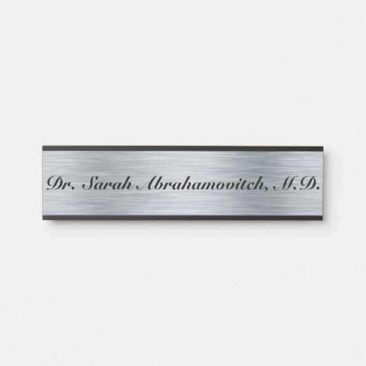 ドクタードクターズドアオフィスのサインシンボルや象徴シルバールック サインプレート (正面)