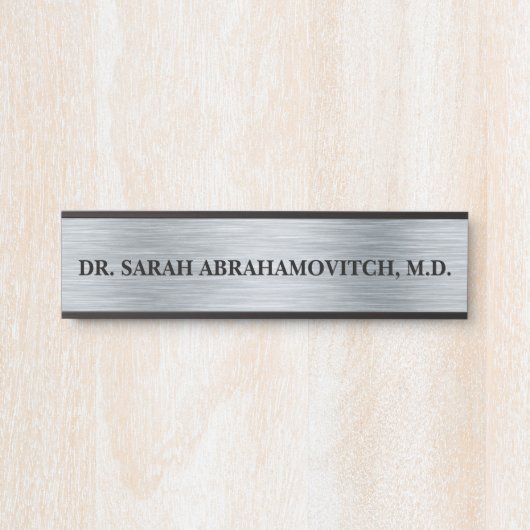 ドクタードクターズドアオフィスのサインシンボルや象徴シルバールック サインプレート (正面)