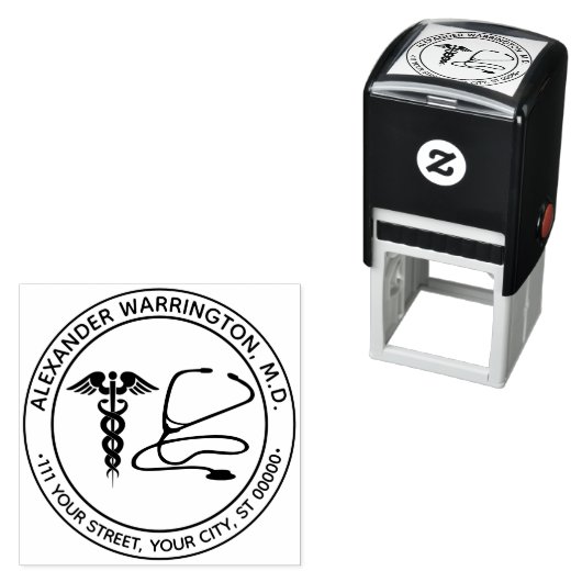 ドクターナースカドゥセウス聴診器名アドレス セルフインキングスタンプ (インサイチュ)