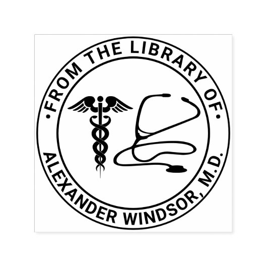 ドクターナースカドゥセウス聴診器書籍名 セルフインキングスタンプ (デザイン)