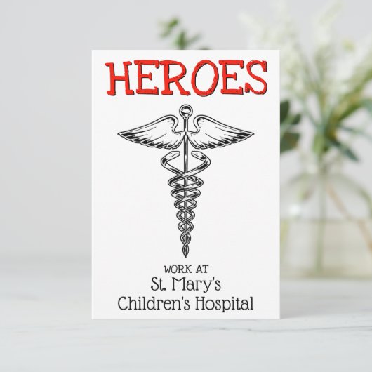 ドクターナース医療シンボル看護ヘルス気に サンキューカード (スタンド正面)