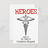 ドクターナース医療シンボル看護ヘルス気に サンキューカード (正面/裏面)