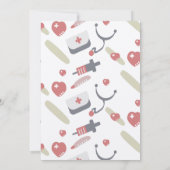 ドクターナース誕生日パーティーメディカルパターンクラフト 招待状 (裏面)