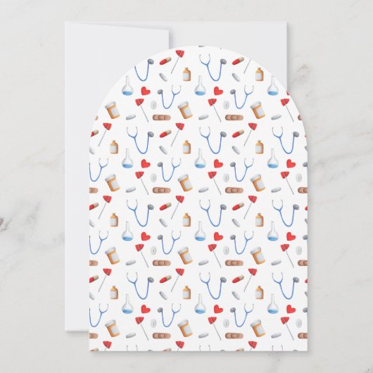 ドクターナース退職パーティーアーチ 招待状 (裏面)