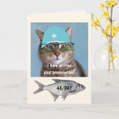 ドクターネコと魚は元気になる カード (黄色い花)