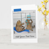 ドクターネコCOVIDワクチン接おもしろい種 カード (黄色い花)