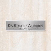 ドクターネームと専門フェイクシルバーとブラック サインプレート (正面)