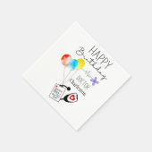 ドクターハッピーバースデーバルーンフラット誕生日 スタンダードカクテルナプキン (角)