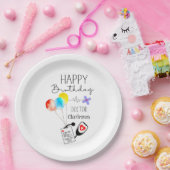 ドクターハッピーバースデーバルーンフラット誕生日 ペーパープレート (パーティー)