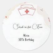 ドクターハート登録ナースRn 30th誕生日 ラウンドシール (正面)