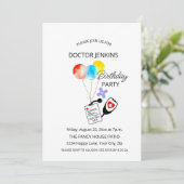 ドクターバースデーパーティーバルーン招待状 招待状 (スタンド正面)