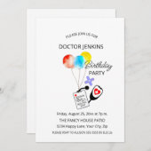 ドクターバースデーパーティーバルーン招待状 招待状 (正面/裏面)
