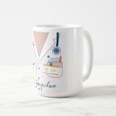 ドクターパーソナライズされたのコートのマグ コーヒーマグカップ (正面右)